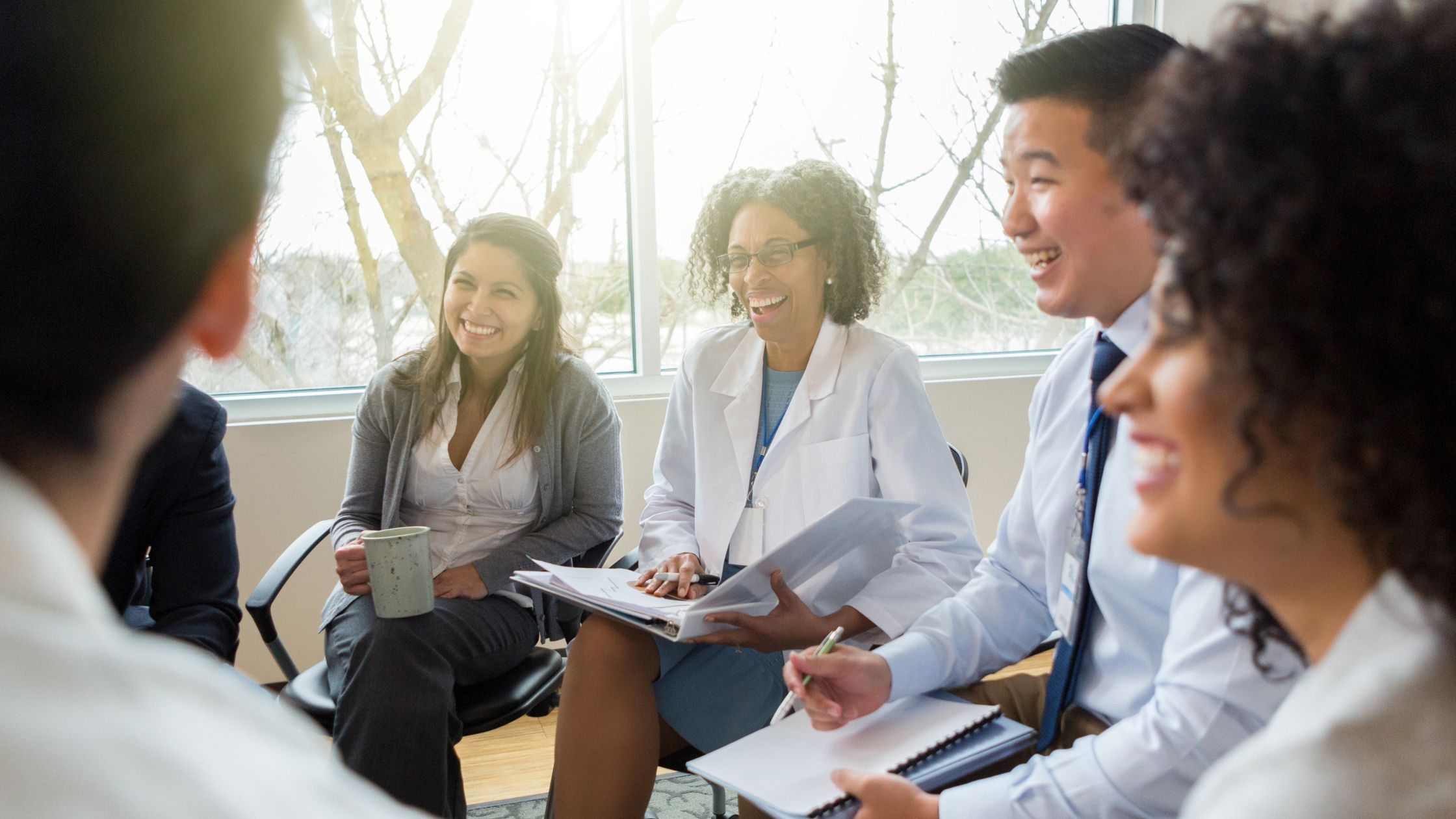 Medical staff in meeting talking